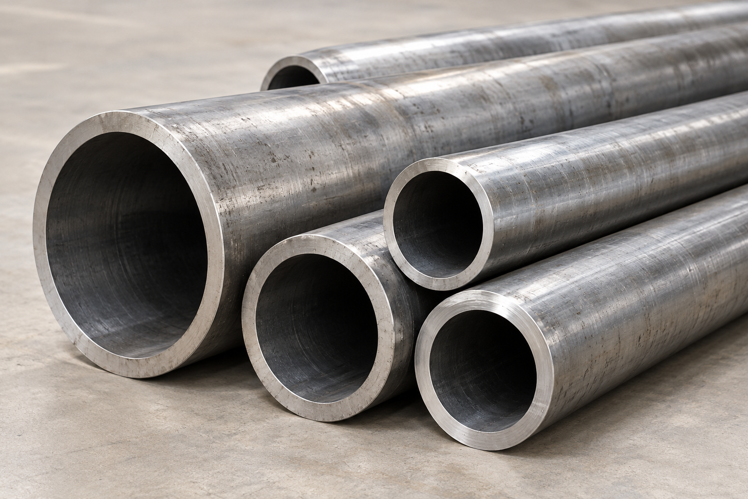 Steel pipes prepared for industrial projects