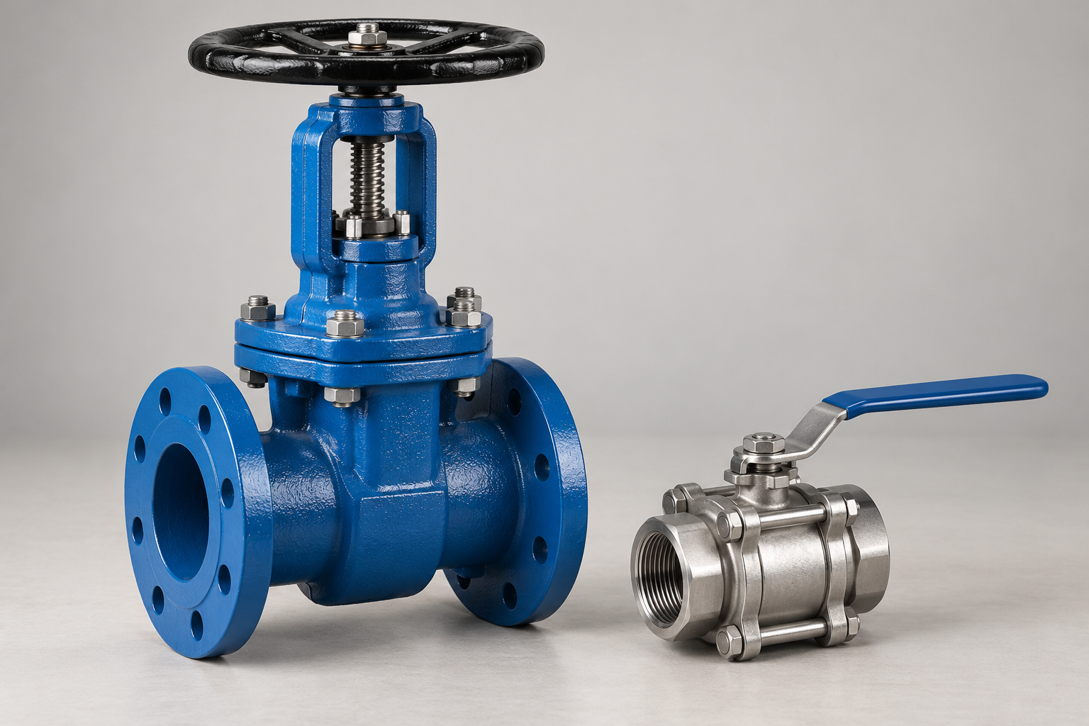 Industrial valve and flanged pipe assembly